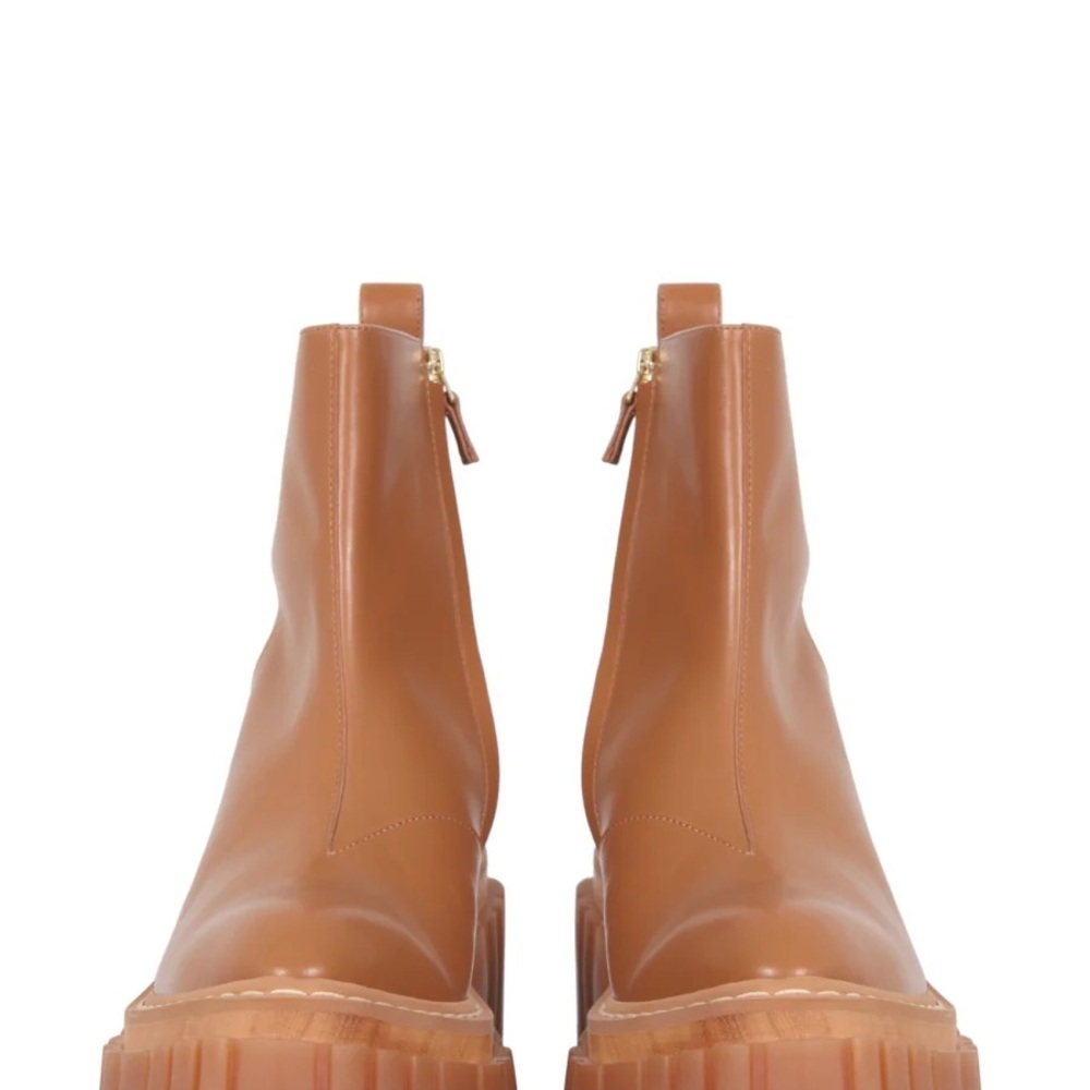 Stella McCartney Camel Ankle Boots with Platform Sole - Picture 2 of 6